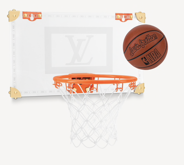 LOUIS VUITTON X NBA Plexiglass Monogram Basketball Hoop and Mini Basketball  Transparent Gold Orange 946770