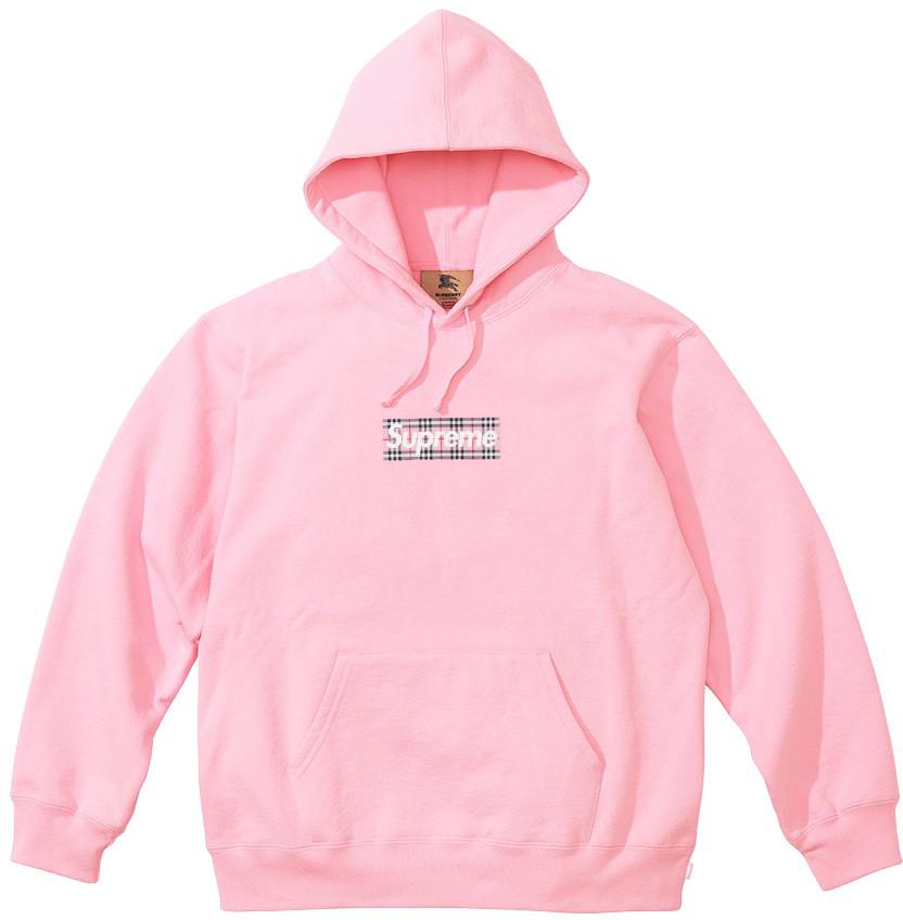 Supreme®/Burberry® Box Logo Hooded Sweatshirt PINK