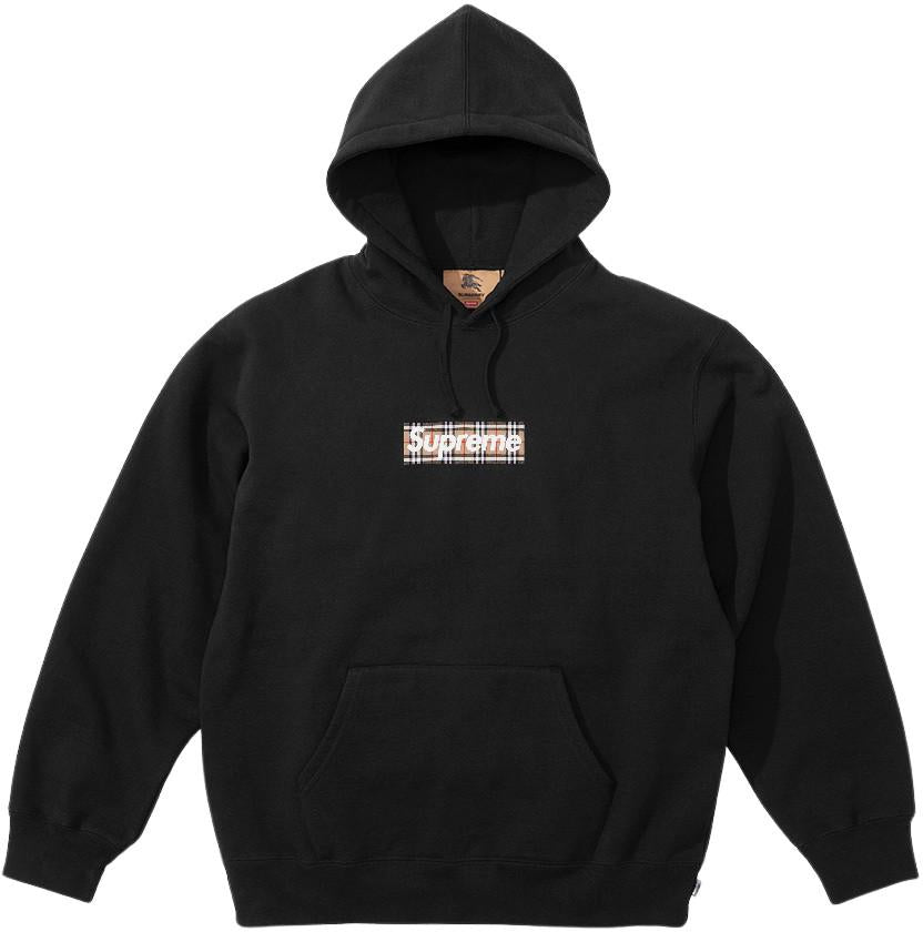 Supreme®/Burberry® Box Logo Hooded Sweatshirt Black
